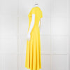 Roksanda Adriana Bright Yellow Short Sleeve Dress with Front Split