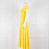 Roksanda Adriana Bright Yellow Short Sleeve Dress with Front Split