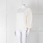 Me + Em Cream Sheer Sleeve Long Sleeve Top