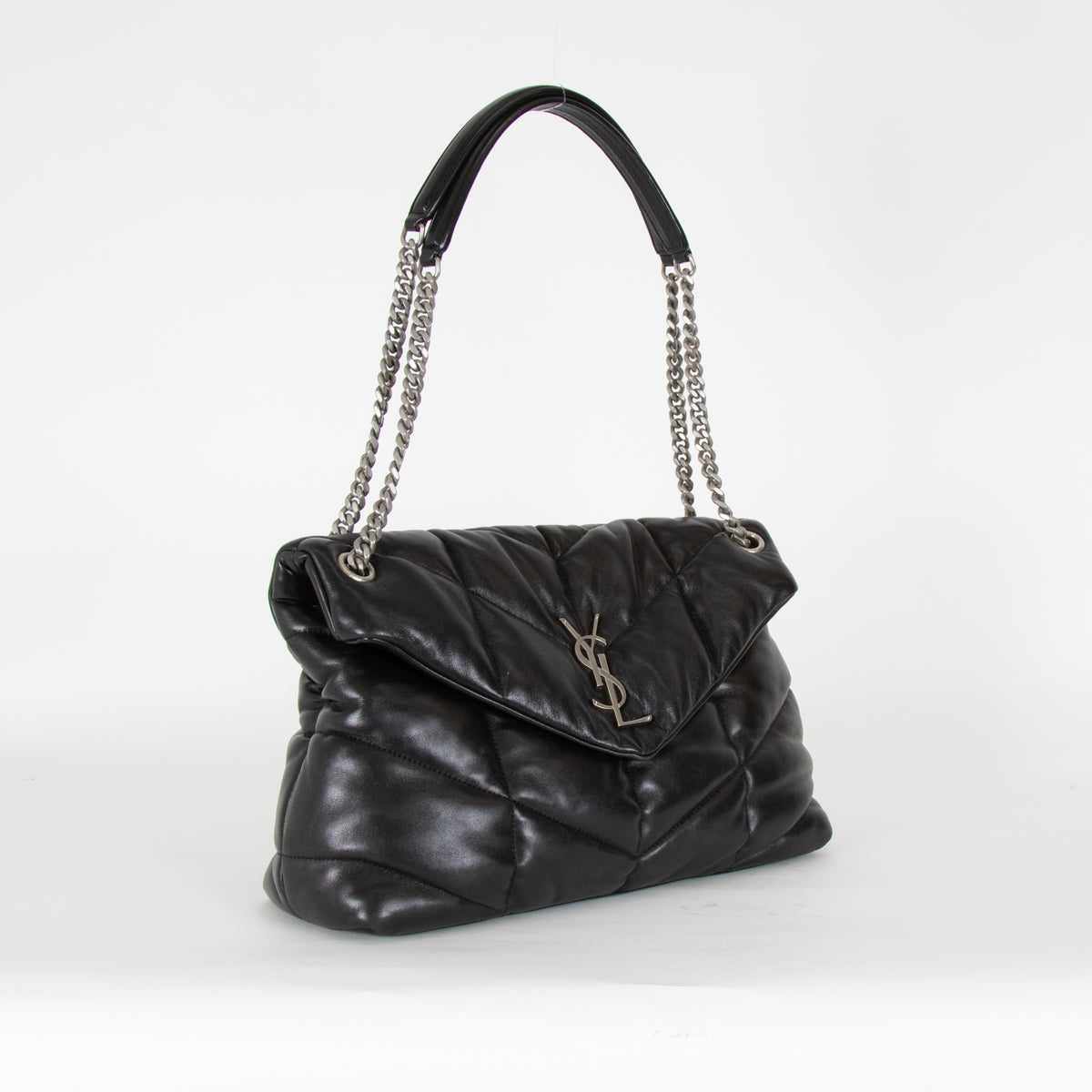 Saint Laurent Medium Black Puffer Qulited Bag