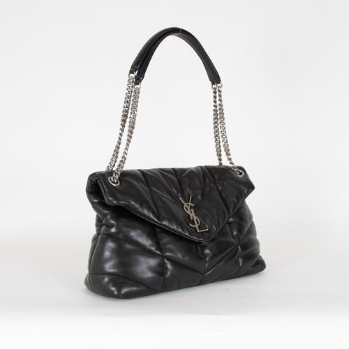 Saint Laurent Medium Black Puffer Qulited Bag