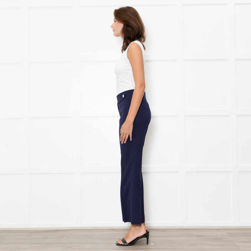 Escada Blue Flared Leg Trousers