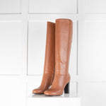 Brooks Brothers Tan Chunky Heel Knee Boots