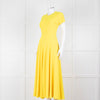 Roksanda Adriana Bright Yellow Short Sleeve Dress with Front Split