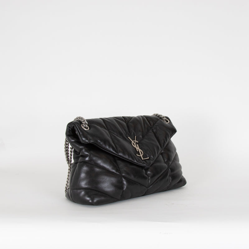 Saint Laurent Medium Black Puffer Qulited Bag
