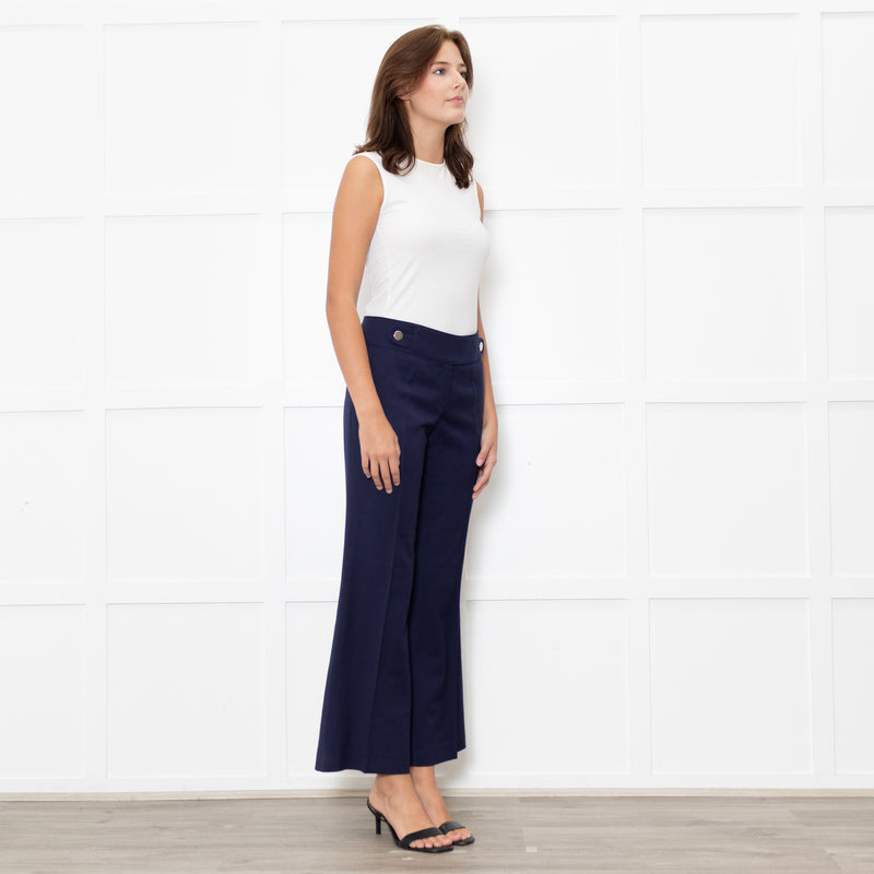 Escada Blue Flared Leg Trousers