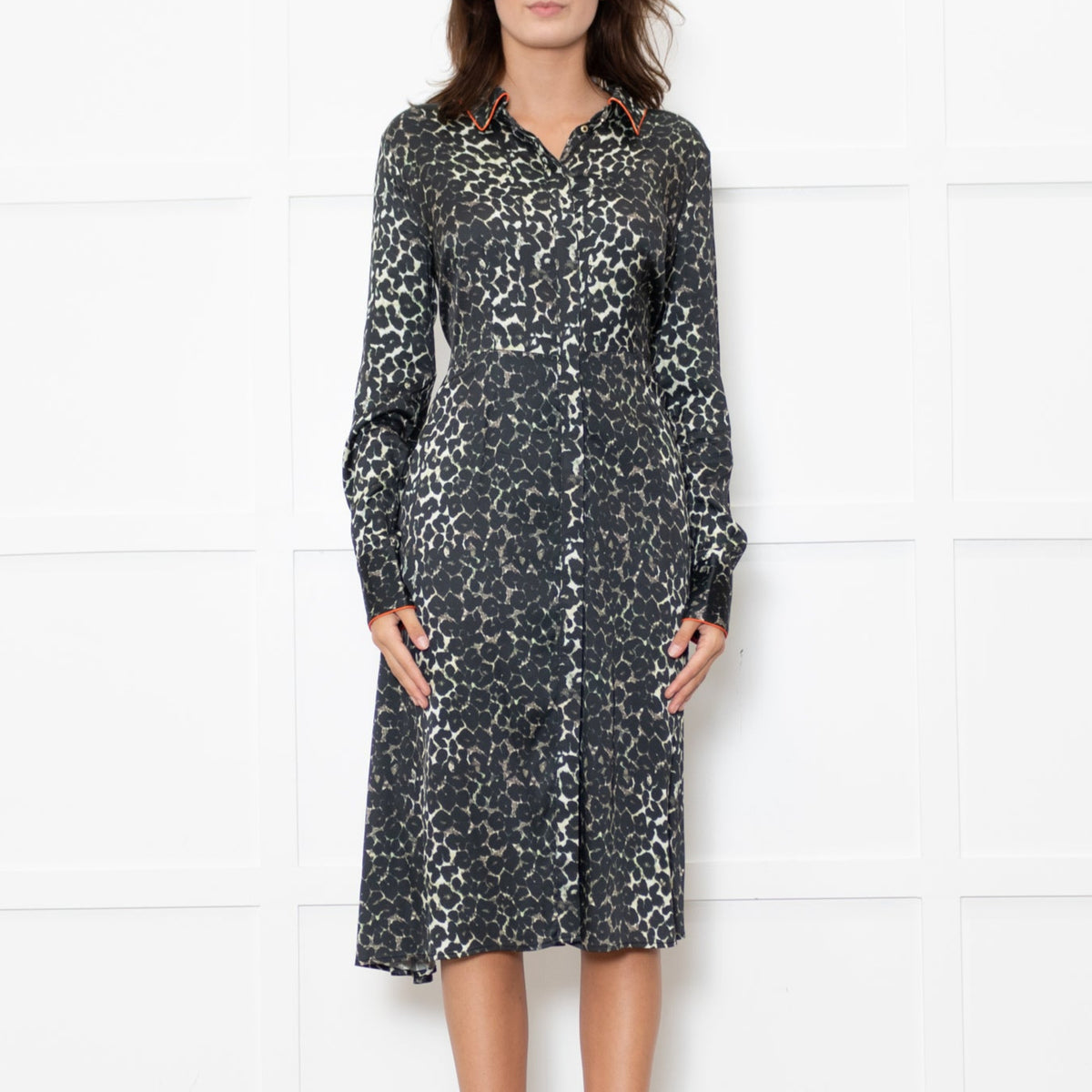 Delicatelove Black Animal Print Shirt Dress