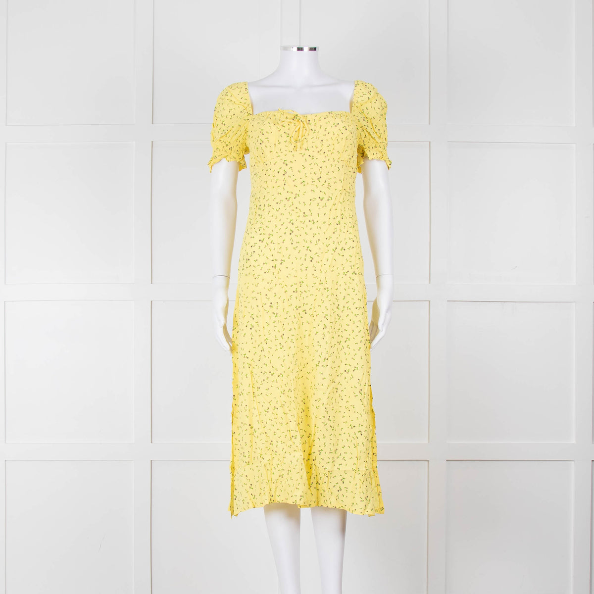 Faithfull The Brand Evelyn La Fica Yellow Floral Print Dress