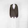 Max Mara Green Wool Front Shearling Back Short Coat