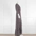 Ba&sh Black White Red Floral Wrap Around Frill Long Dress