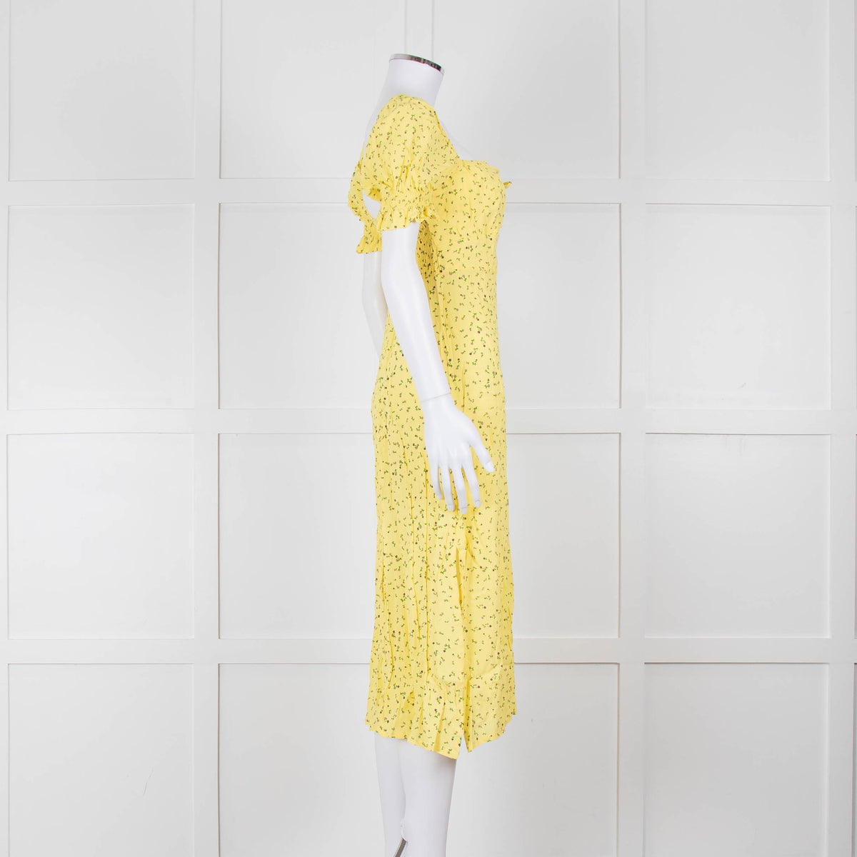 Faithfull The Brand Evelyn La Fica Yellow Floral Print Dress