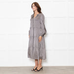 Dea Kudibal Black And Beige Link Print Silk Dress