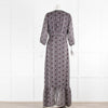 Ba&sh Black White Red Floral Wrap Around Frill Long Dress