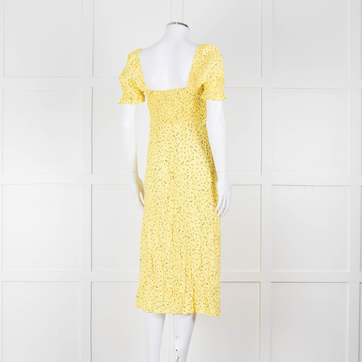 Faithfull The Brand Evelyn La Fica Yellow Floral Print Dress