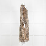 Ganni Leopard Print Plisse Midi Dress