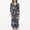 Rixo Black Floral Katie Tea Dress