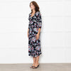 Rixo Black Floral Katie Tea Dress