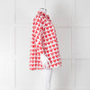 Max Mara White Red Heart Print Cotton Oversized Shirt