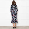 Rixo Black Floral Katie Tea Dress