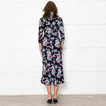 Rixo Black Floral Katie Tea Dress