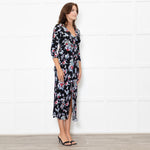Rixo Black Floral Katie Tea Dress