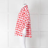 Max Mara White Red Heart Print Cotton Oversized Shirt