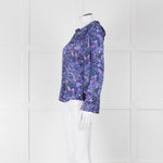 Molin Blue & Purple Patterned L/S Top With Frill