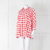 Max Mara White Red Heart Print Cotton Oversized Shirt