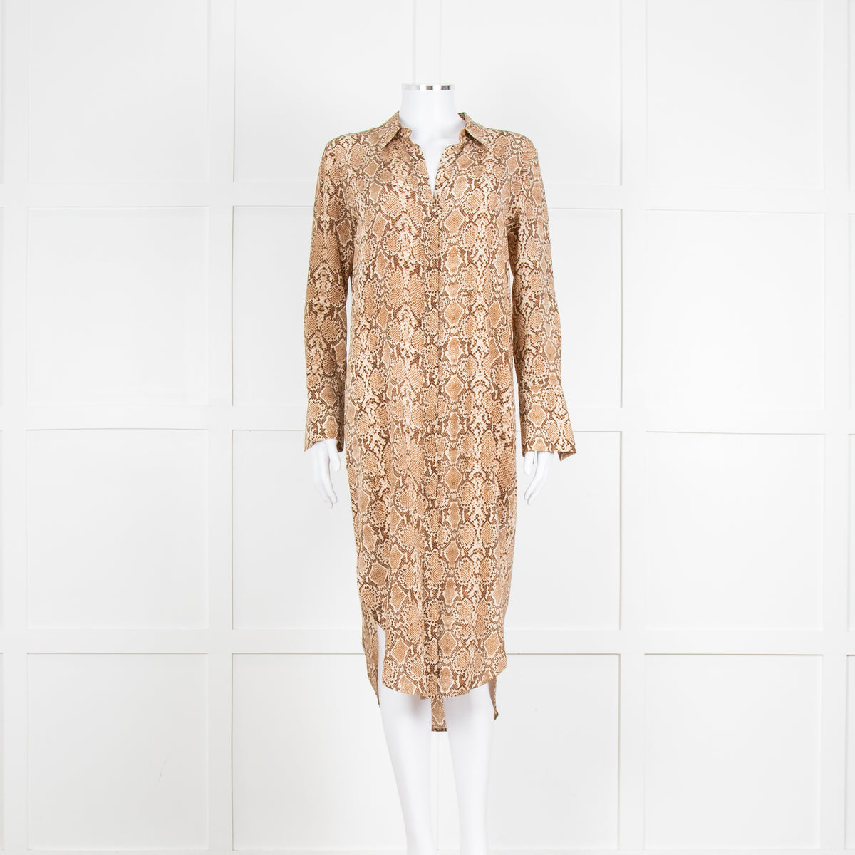 Anine Bing Brown Snake Print Shirt Dress