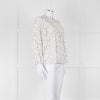 Molin White With Multicolour Floral Pattern & Pleated Front L/S Top