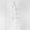 Molin White With Multicolour Floral Pattern & Pleated Front L/S Top