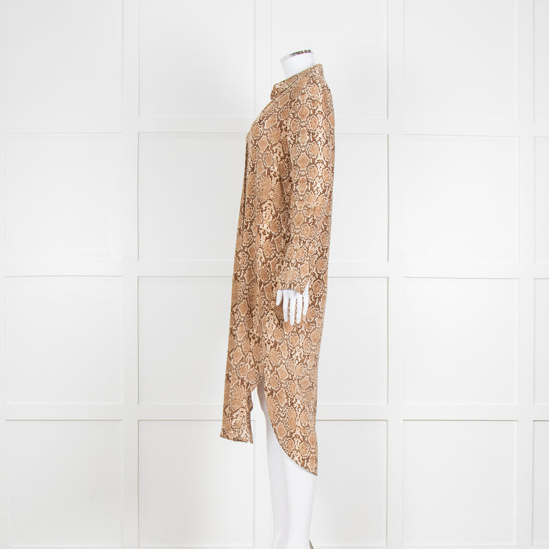 Anine Bing Brown Snake Print Shirt Dress