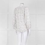 Molin White With Multicolour Floral Pattern & Pleated Front L/S Top