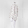 Molin White With Multicolour Floral Pattern & Pleated Front L/S Top
