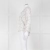 Molin White With Multicolour Floral Pattern & Pleated Front L/S Top