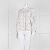 Molin White With Multicolour Floral Pattern & Pleated Front L/S Top