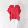 Carolina Herrera Red White Knit Oversized Sleeveless Top
