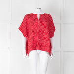 Carolina Herrera Red White Knit Oversized Sleeveless Top