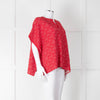 Carolina Herrera Red White Knit Oversized Sleeveless Top