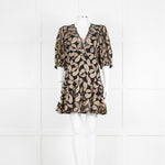 Sandro Beige and Black Paisley Lace Mini Dress