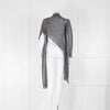 Sarah Pacini Silver Lurex One Sleeve Wrap Top