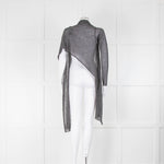 Sarah Pacini Silver Lurex One Sleeve Wrap Top