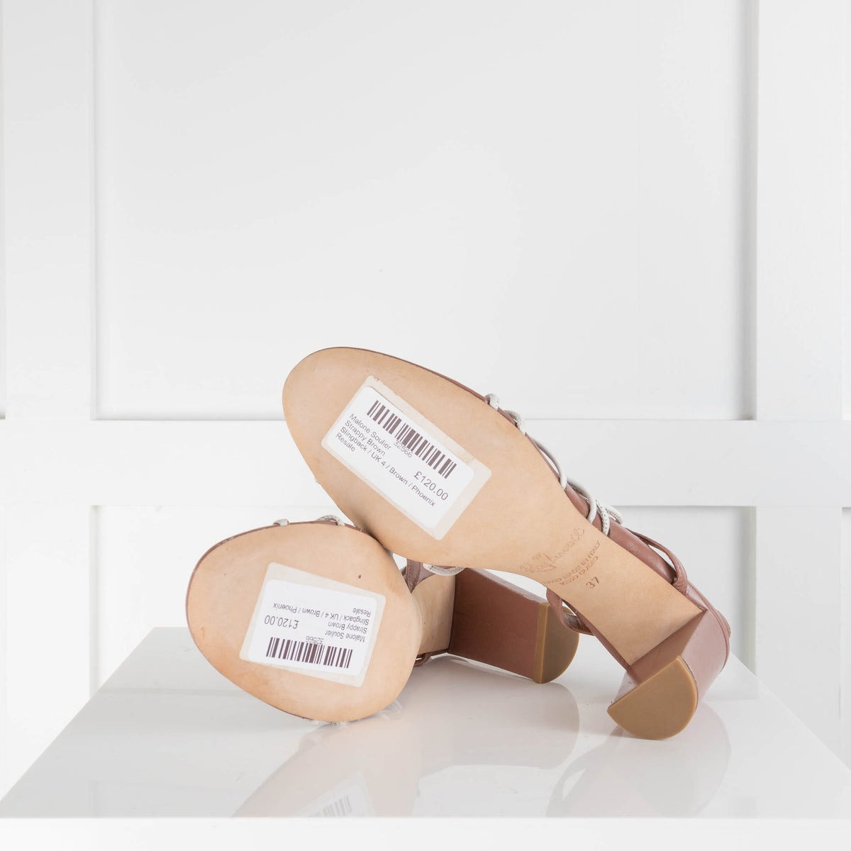 Malone Souliers Strappy Brown Slingback