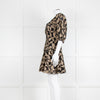Sandro Beige and Black Paisley Lace Mini Dress