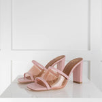 Malone Souliers Gold Mesh Pink Mules