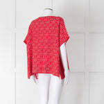 Carolina Herrera Red White Knit Oversized Sleeveless Top