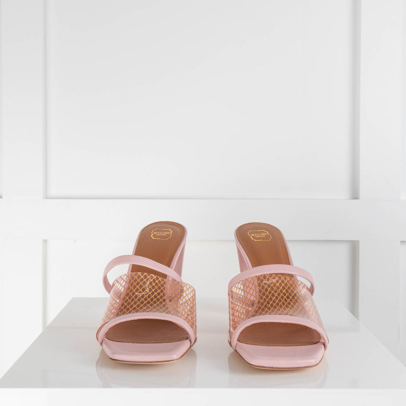 Malone Souliers Gold Mesh Pink Mules