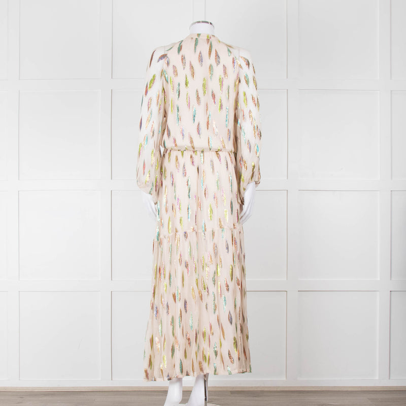 Stardust Pale Pink Metallic Feather Design Dress