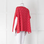 Carolina Herrera Red White Knit Oversized Sleeveless Top