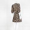 Sandro Beige and Black Paisley Lace Mini Dress